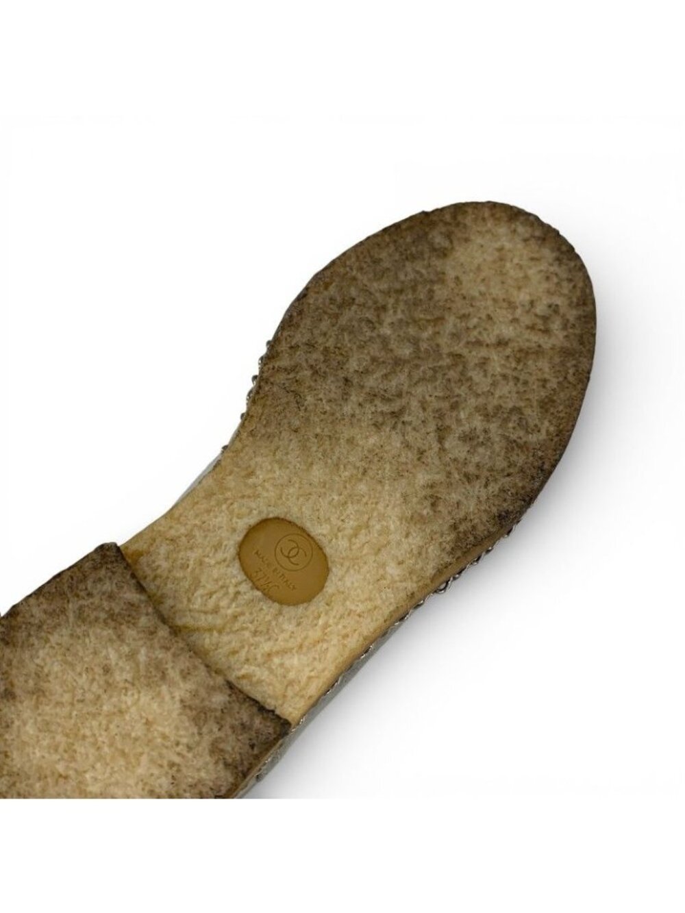 Chanel Boots Short Shoes Suede Fabric Light Gray Black CC Logo Chain Shearling - Picture 8 of 10